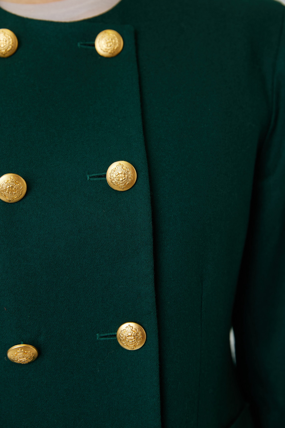 Винтажный изумрудный жакет 