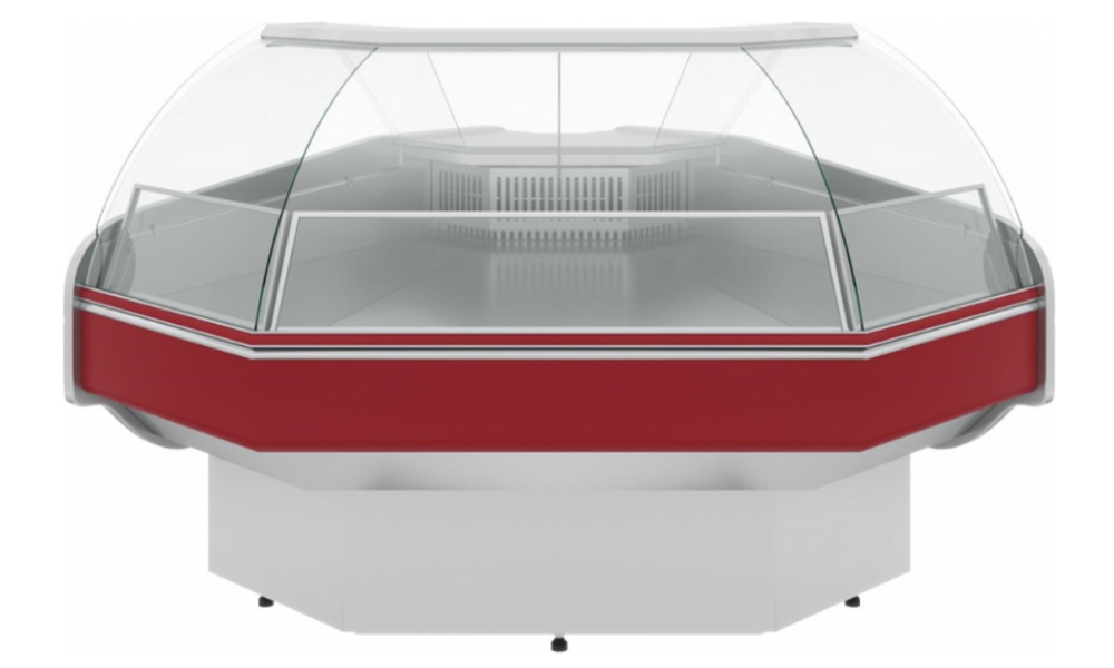 Холодильная витрина CARBOMA ATRIUM G120 VV-5 динамика (внешний угол 90)