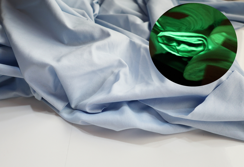 ГОЛУБОЙ - Кулирка Люминесцентная, пенье (светопоглощающая, светонакапливающая) (1402 Маша) (к2 след от трубки)