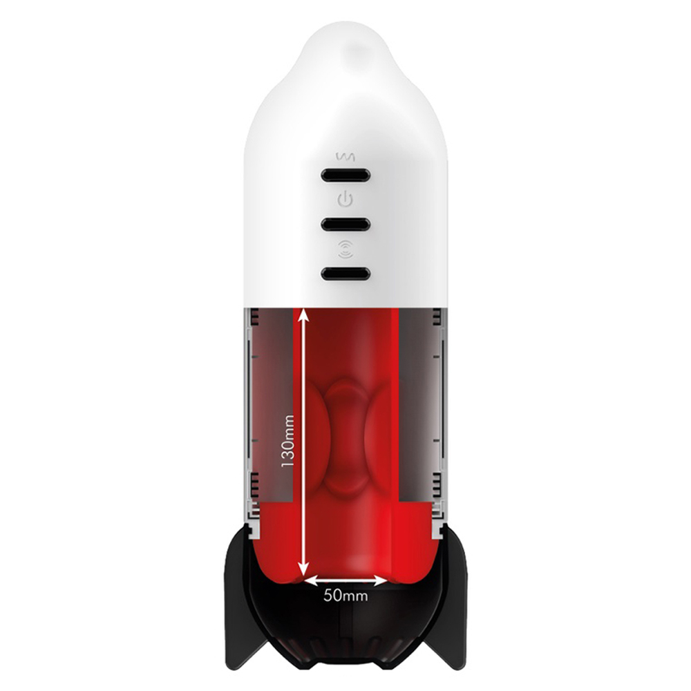 Автоматический вибромастурбатор 29см с режимами сжатия JamyJob Rocket Masturbator White