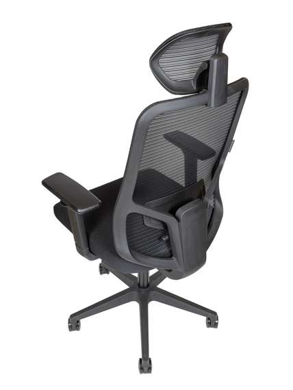 Кресло офисное Норден / Бэст / Best / черный пластик / черная сетка / черная ткань