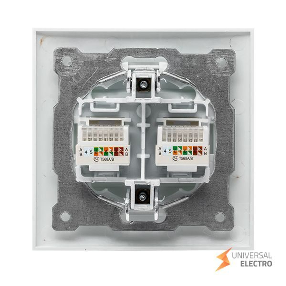 Валенсия розетка компьютерная RJ-45 2-местная белая EKF PROxima