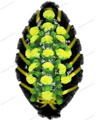 Венок на похороны «жёлтые гвоздики» №01