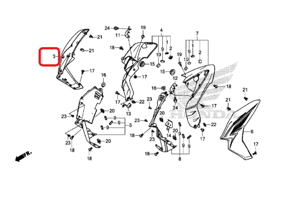 64310-MJE-D60ZA. SHROUD SET A, R. (WL) *TYPE1*