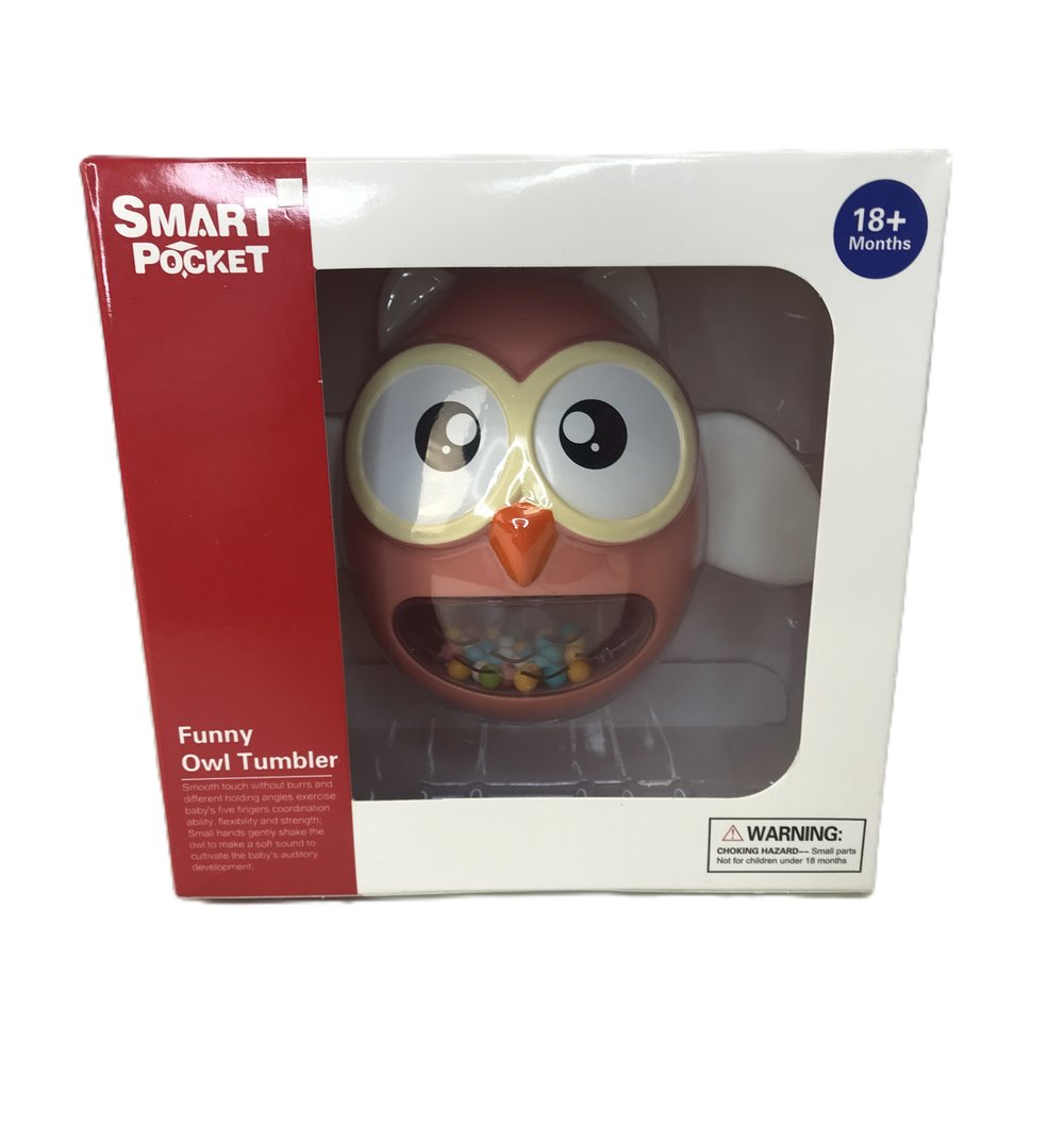 Погремушка Сова - неваляшка, цвет розовый (S-Y024)