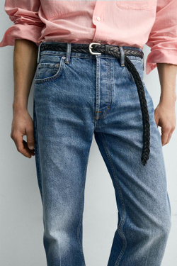 ZARA X AARON LEVINE ДЖИНСЫ STRAIGHT FIT BOOTCUT, ВЫЦВЕТШИЙ СИНИЙ