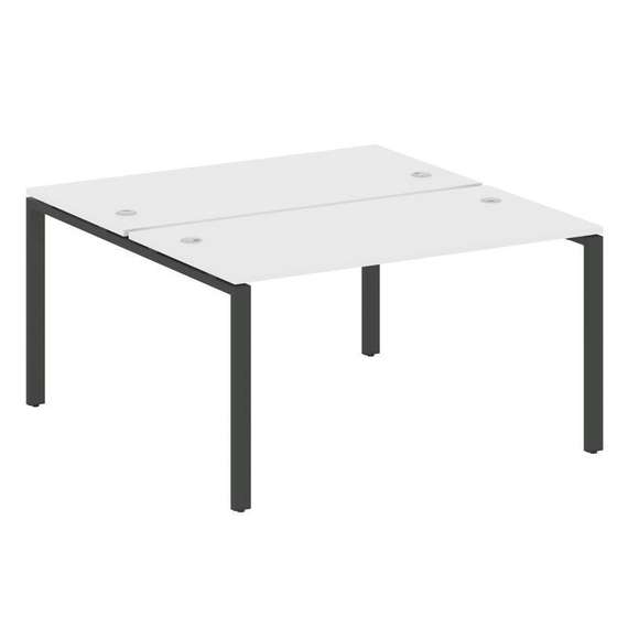 Metal System Рабочая станция на П-образном м/к БП.РАС-СП-2.3 Белый/Металл Антрацит 1400*1475*750