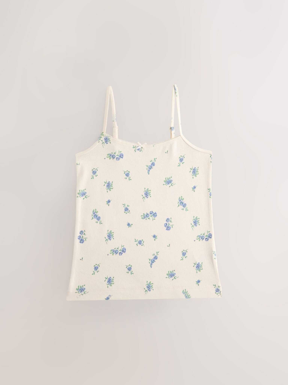 Майка на бретельках для девочки Next AB6-951, 3 шт., Молочный, Голубой