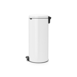 Ведро для мусора Brabantia NewIcon с металлическим внутреннем ведром белое 30л вид сбоку