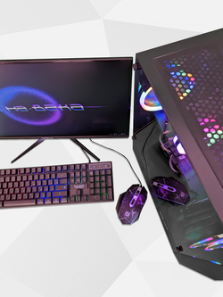 Игровой компьютер с Монитором 24 дюйма, i7-8700, ОЗУ-16GB, AMD Radeon RX580 8GB, SSD 512GB, Windows 11