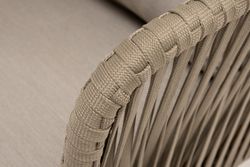 "Мальорка" кресло плетеное из роупа, основание дуб, роуп серо-коричневый 23мм, ткань бежевая 15052