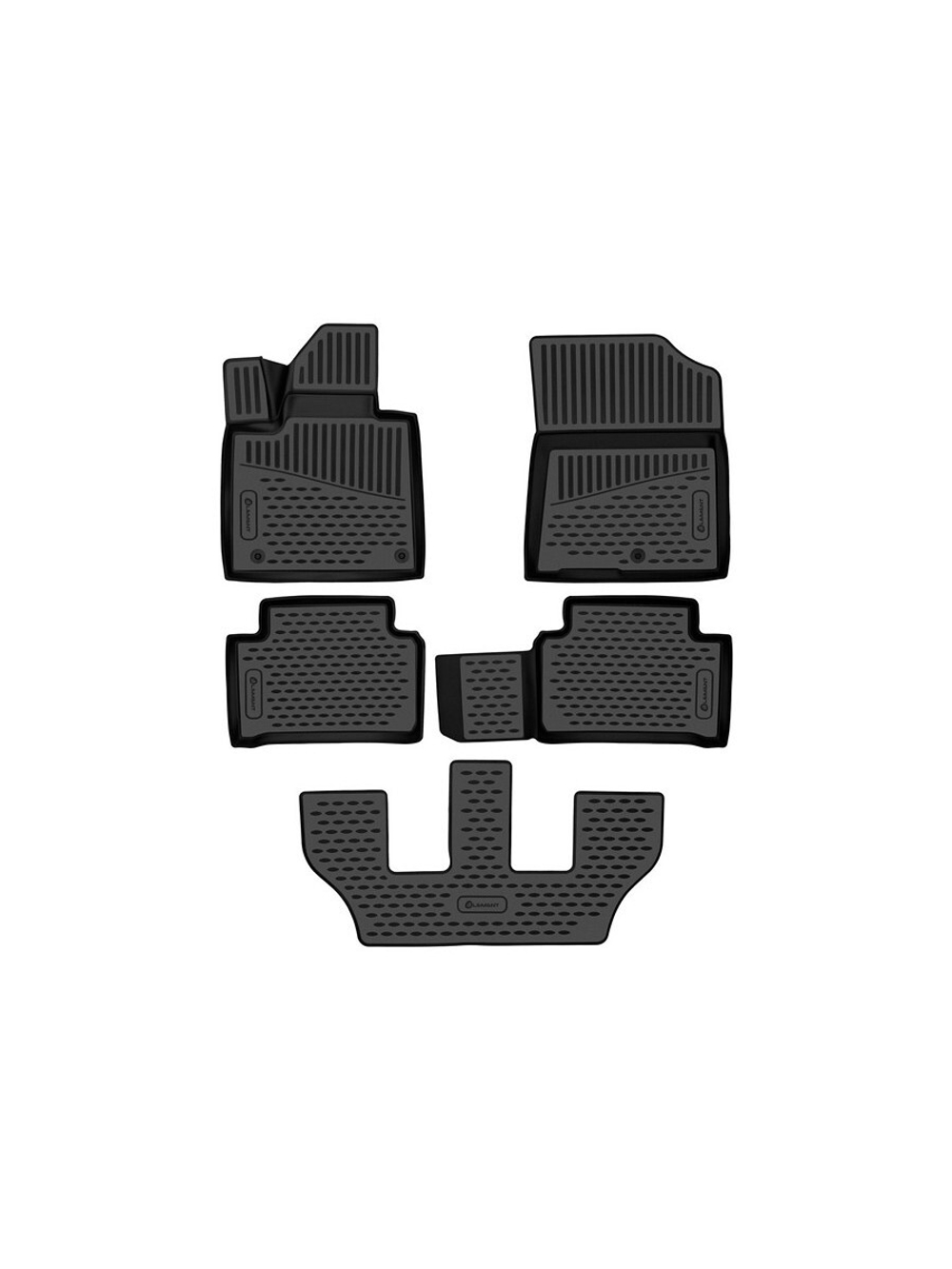 Коврики в салон для KIA Sorento IV 2020 - , внедорожник, 7 мест, 5шт. (полиуретан) ELEMENT3DA59061210