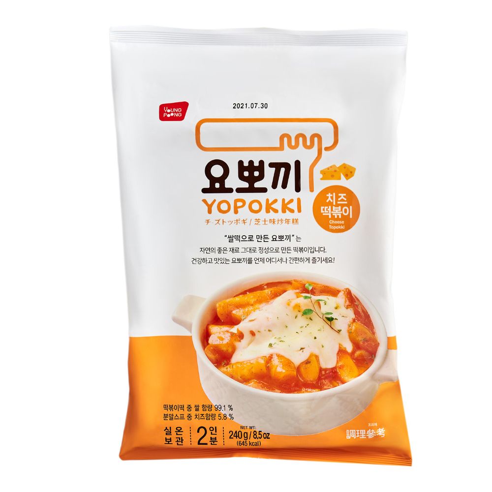 Рисовые палочки Токпокки Yopokki с сыром, 240 г, 3 шт