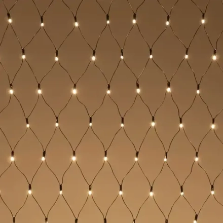 Светодиодная сетка с колпачком 2*2 м., 220В, 256 теплых белых LED, провод черный ПВХ, IP65, LTC (NTL256CAP-11-2WW)