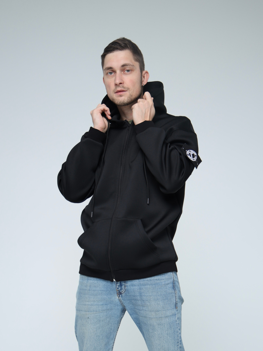 худи на молнии зипка город горький черный черная