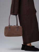Замшевая сумка DBR 31333 серо-коричневый велюр