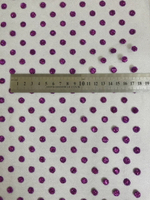 Фатин, флок горох фуксия на черном, блестки фуксия