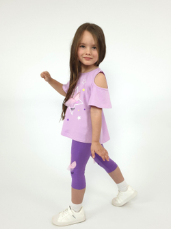02-124-5 Комплект для девочки (футболка+ лосины)