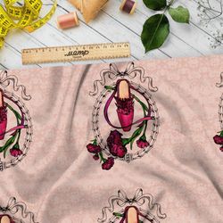 Ткань флис туфелька с цветком