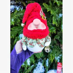 Игрушка ручной работы «Гном в красном колпаке» / 18см