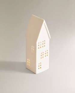 ZARA HOME КЕРАМИЧЕСКИЙ ОРНАМЕНТ В ФОРМЕ ДОМИКА НА РОЖДЕСТВЕНСКУЮ ТЕМАТИКУ