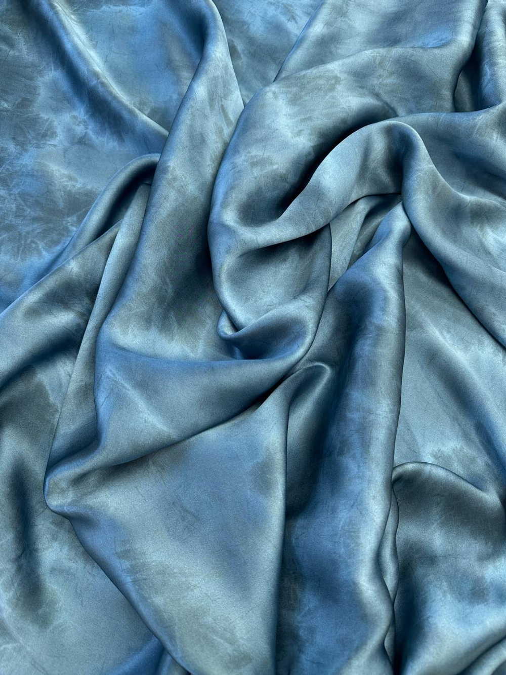 Шелк голубой тай-дай