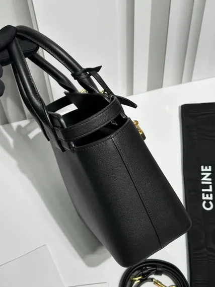 Сумки CELINE CONTI из натуральной телячьей кожи черный