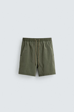 ZARA ДЛИННЫЕ ПЛАВКИ С ЭФФЕКТОМ ПОТЕРТОСТИ, ХАКИ