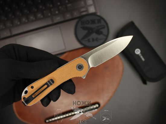 Складной нож Civivi Elementum C907M c клинком из стали D2, рукоять микарта