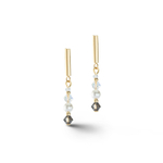 Серьги-пусеты Coeur de Lion Grey-Crystal 6022/21-1218