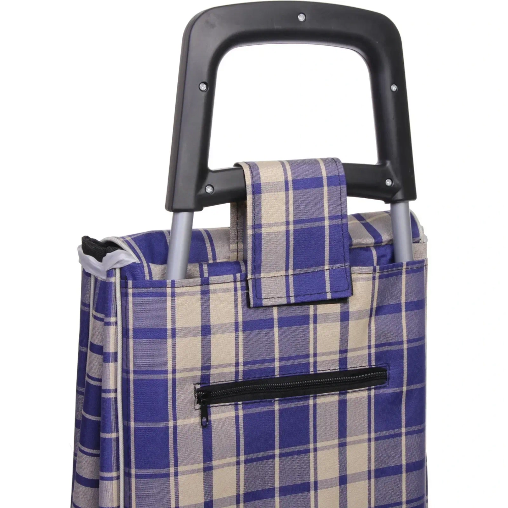 Тележка хозяйственная с сумкой (93*33*26см, колеса 16см,грузоподъемность до 30 кг.) синяя SYD-016