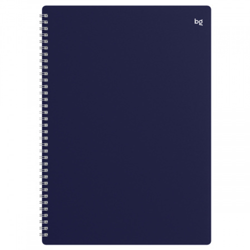 Тетрадь 48л., А4 клетка на гребне BG "Base", пластиковая обложка, синий