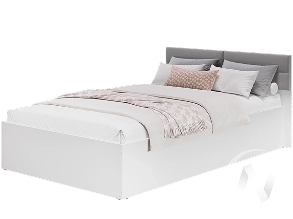 Кровать 1;2 Спальня Фьюжн (белый/белый)