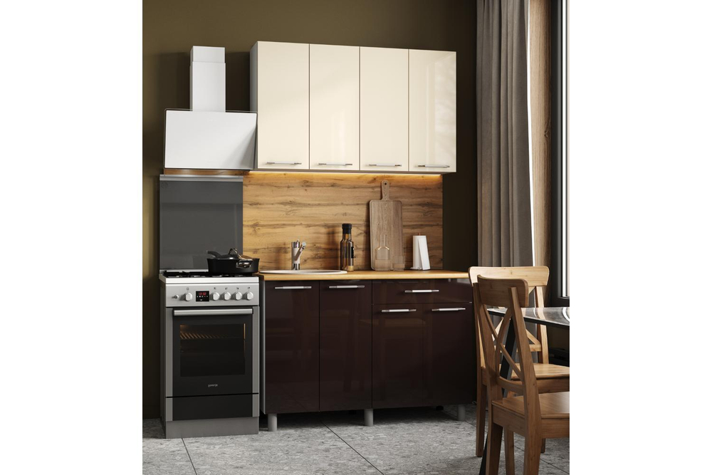 Кухня Танго 1.2м.,Ваниль;Горький шоколад