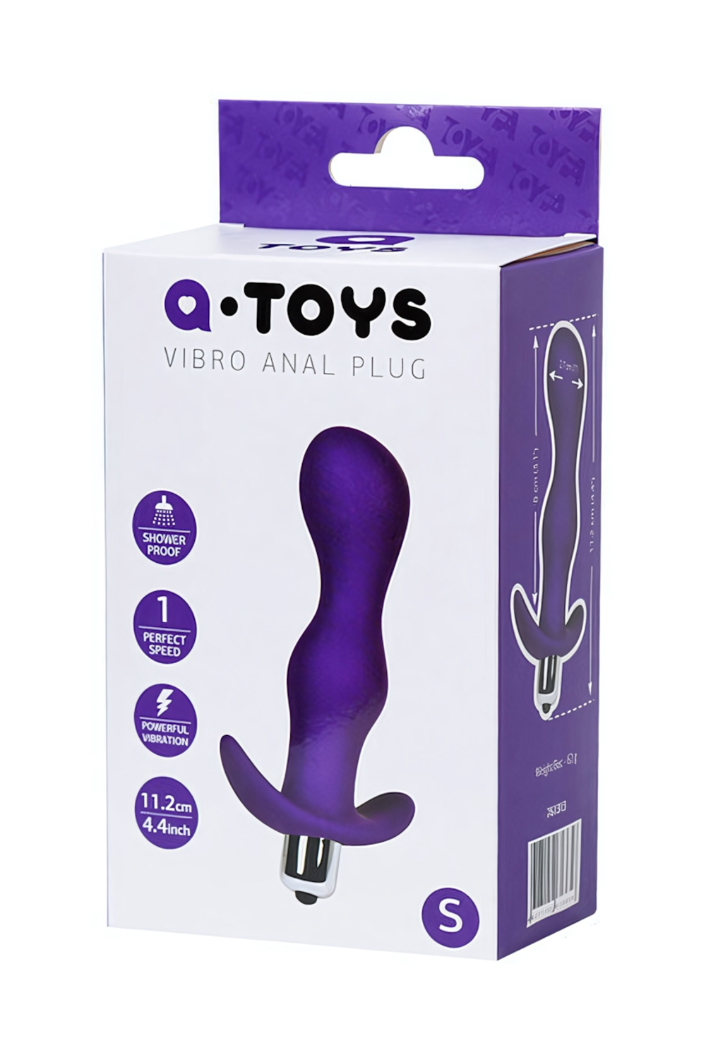 Анальная пробка с вибрацией A-Toys by TOYFA размера S (Цвет: фиолетовый)