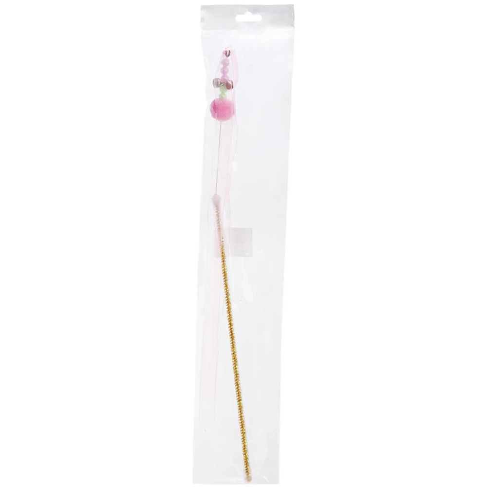 Игрушка - дразнилка на палочке «ЦапЦап», ленточка, цвет розовый, см, 42см ( пакет с подвесом)