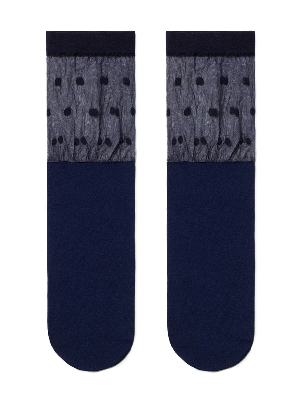 CONTE FANTASY Удлиненные носки с прозрачным верхом в горошек