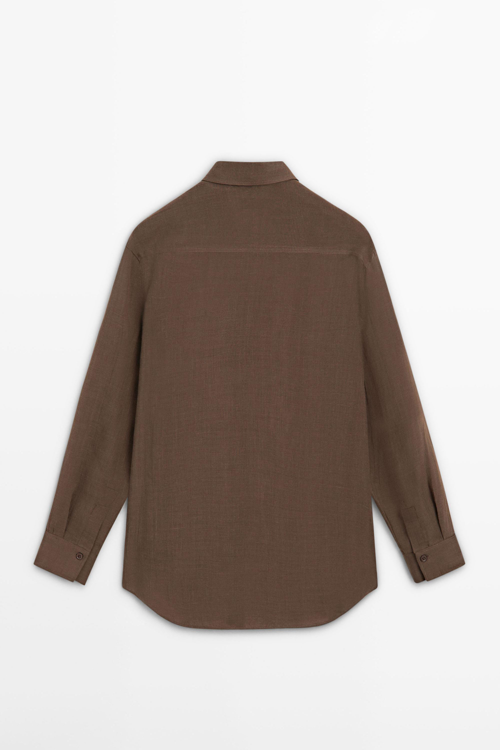 Massimo Dutti Рубашка свободного кроя с рубашечным воротником, коричневый