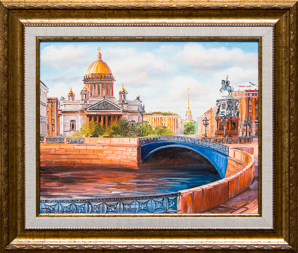 Картина маслом "Синий мост" Чвырева
