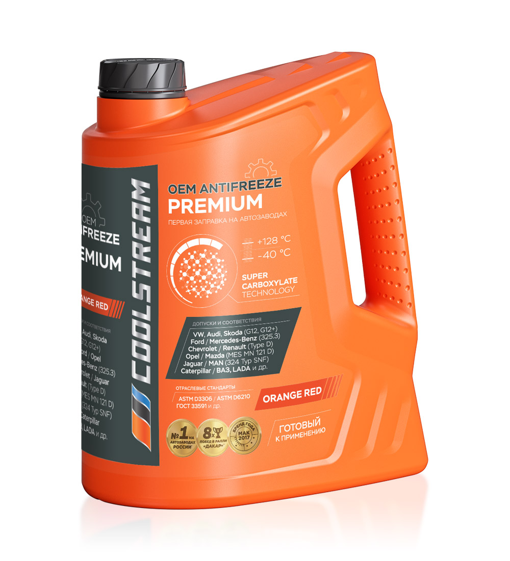 Антифриз Coolstream Premium G12+, оранжевый, 5 кг