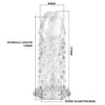 Прозрачная насадка-удлинитель с пупырышками и усиками - 13,5 см.