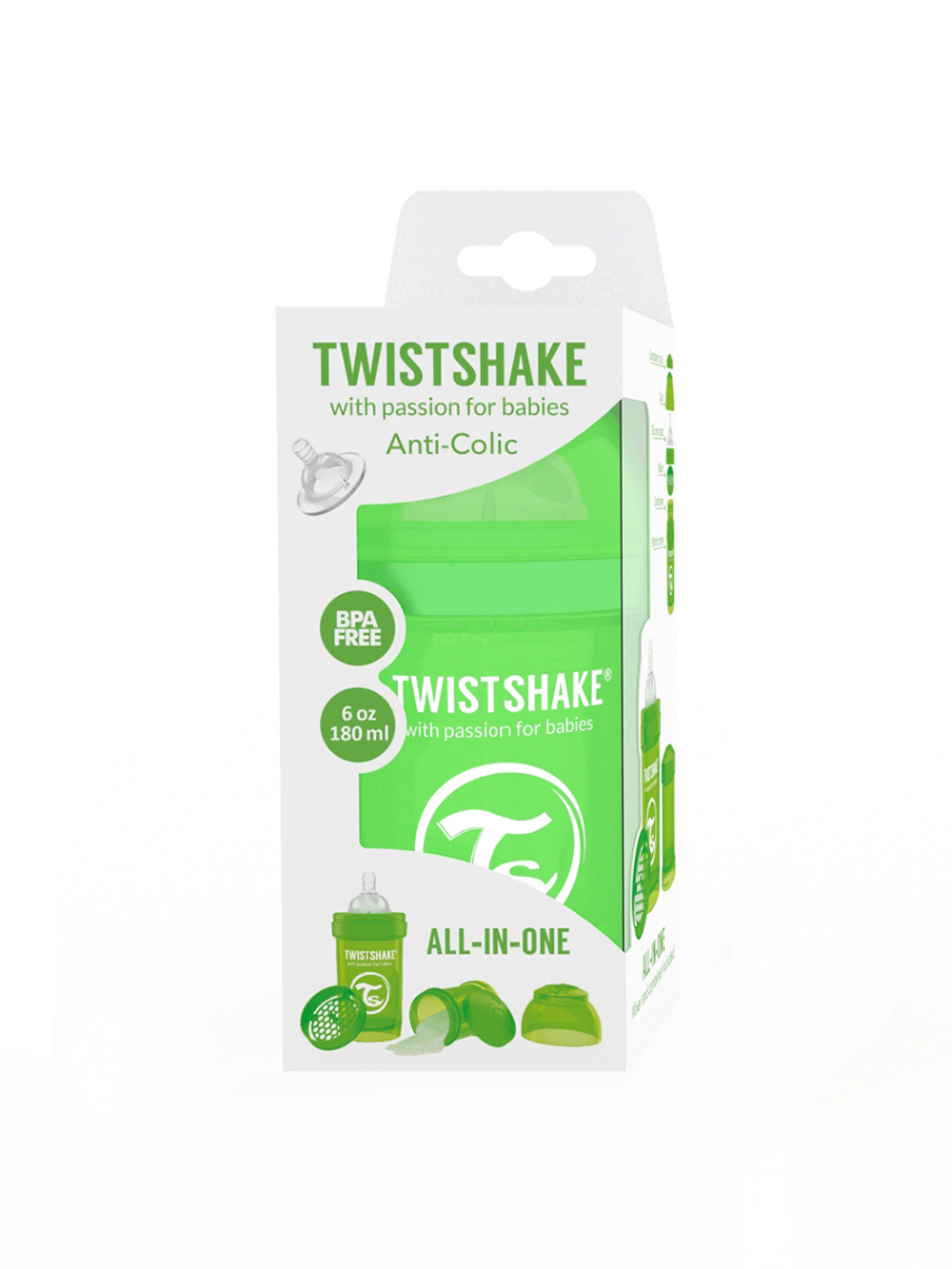 Антиколиковая бутылочка Twistshake для кормления 180 мл.