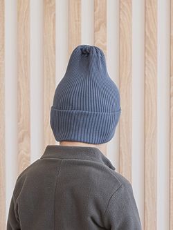 Шапка вязаная-резинка хлопковая КЭП(Синий пепел)