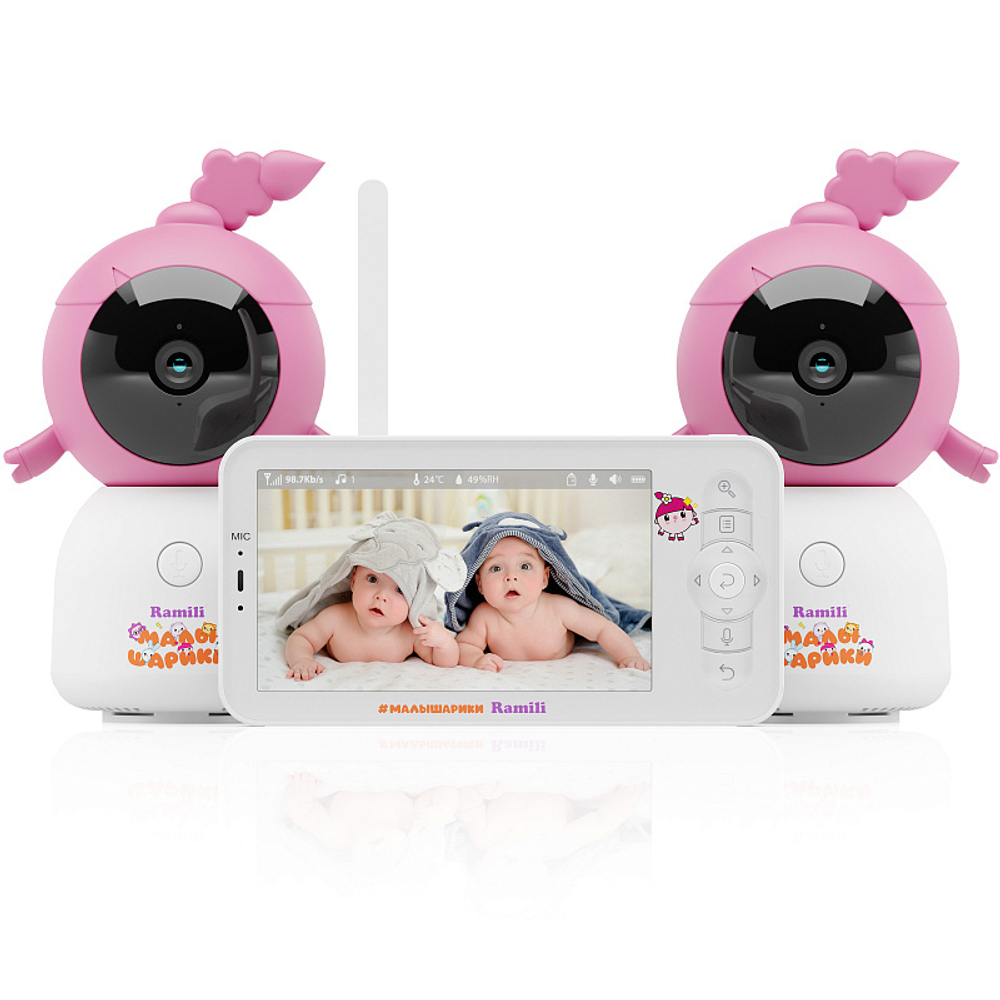 Видеоняня Ramili Baby RV100X2NUSHA Нюша, Малышарики, с креплениями