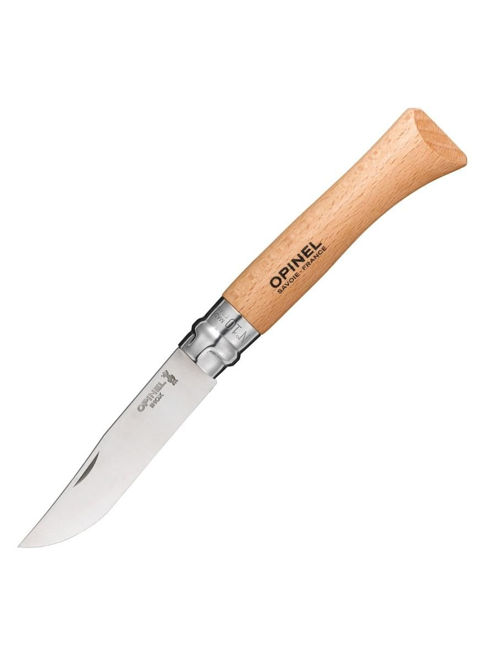 Нож Opinel №10, углеродистая сталь, рукоять из дерева бука, блистер