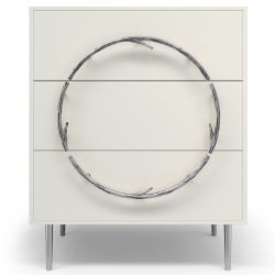 Комод Арт Колор matte Стайл Сильвер с 3 ящиками Белый опал матовый