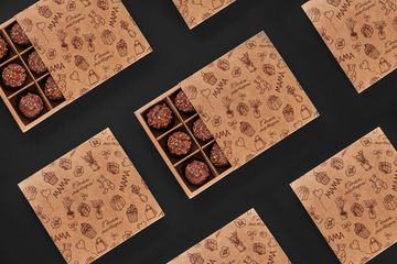 Упаковка для 9 шоколадных конфет. День Мамы