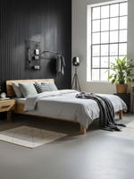 Кровать двуспальная, 160х200, Магнелия, с настилом, массив дуба, лак, Dipriz