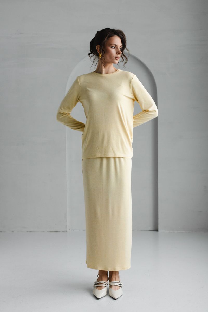 Лонгслив лимонный