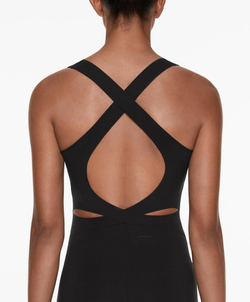 Oysho Компрессионный комбинезон Compressive с перекрестными бретелями, черный